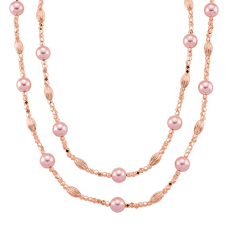 Pink Mother Of Pearl Adjustable Necklace (Size - 46) 220.00 Ct.