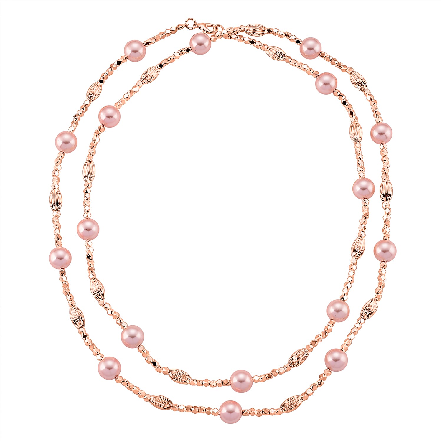 Pink Mother Of Pearl Adjustable Necklace (Size - 46) 220.00 Ct.