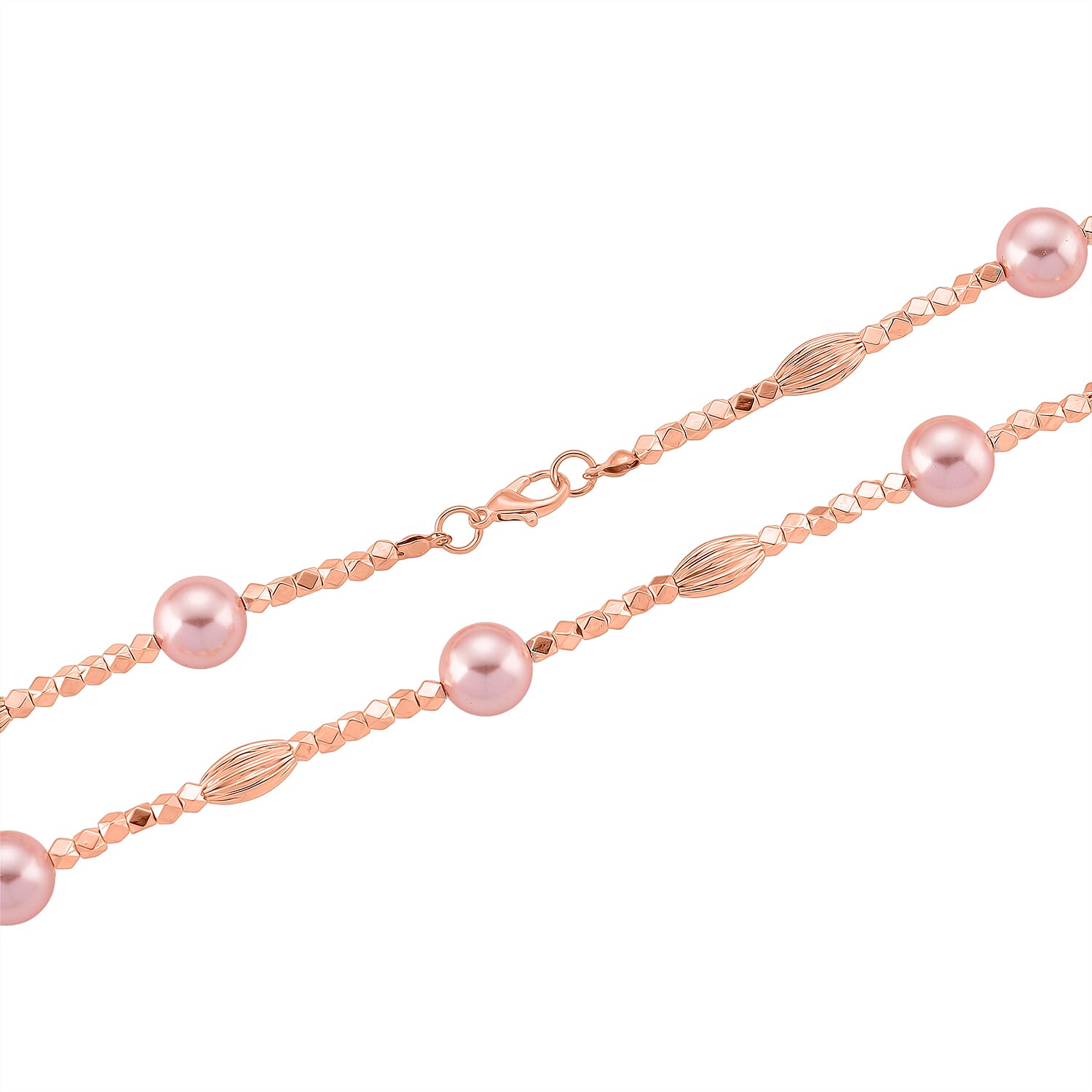 Pink Mother Of Pearl Adjustable Necklace (Size - 46) 220.00 Ct.