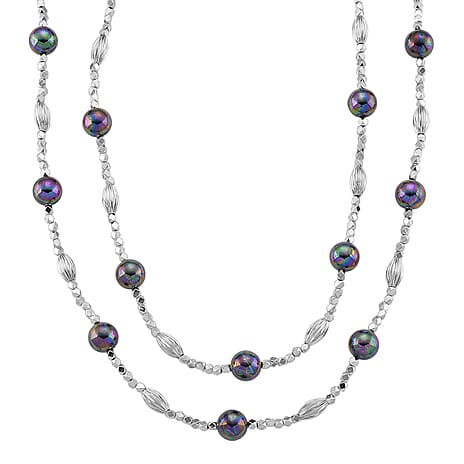 Peacock Mother Of Pearl Adjustable Necklace (Size - 46) 220.00 Ct.
