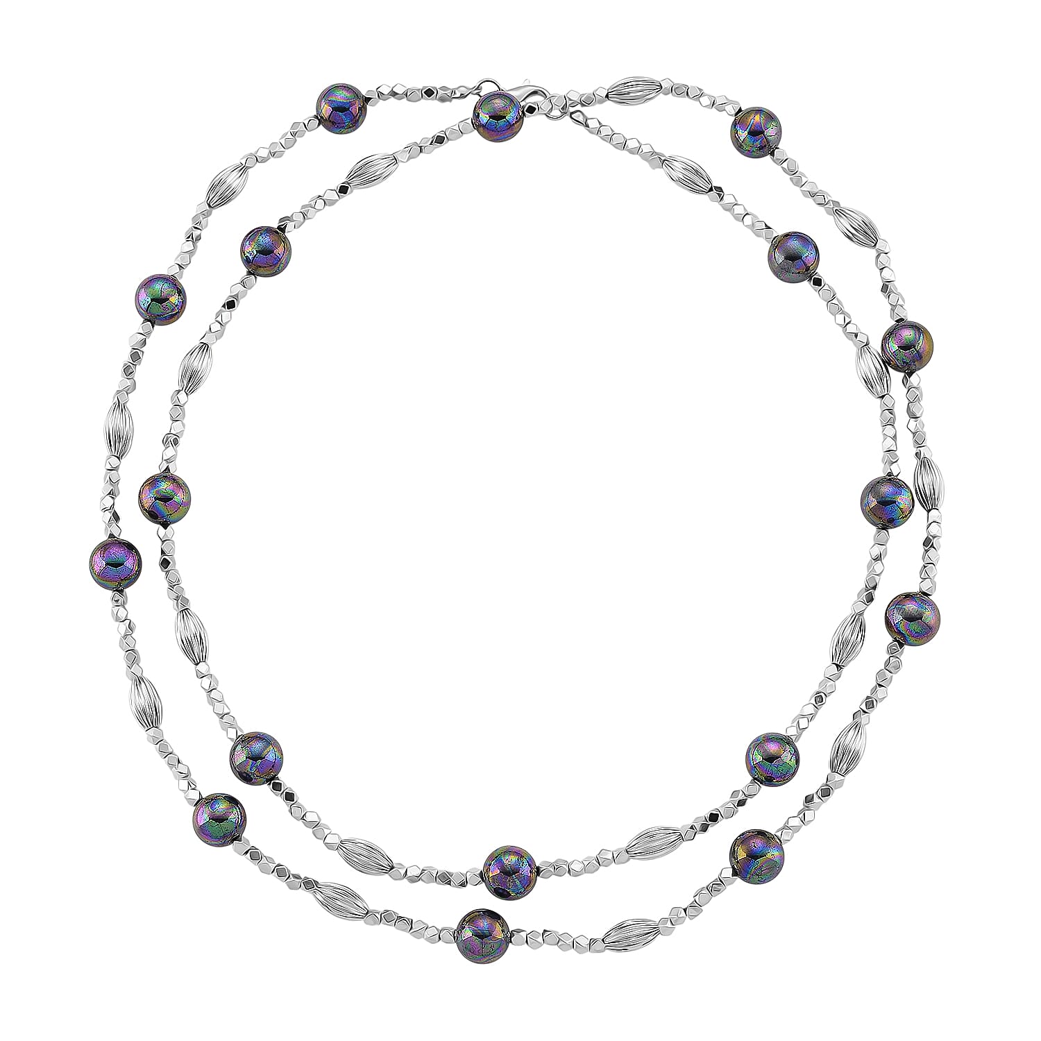 Peacock Mother Of Pearl Adjustable Necklace (Size - 46) 220.00 Ct.