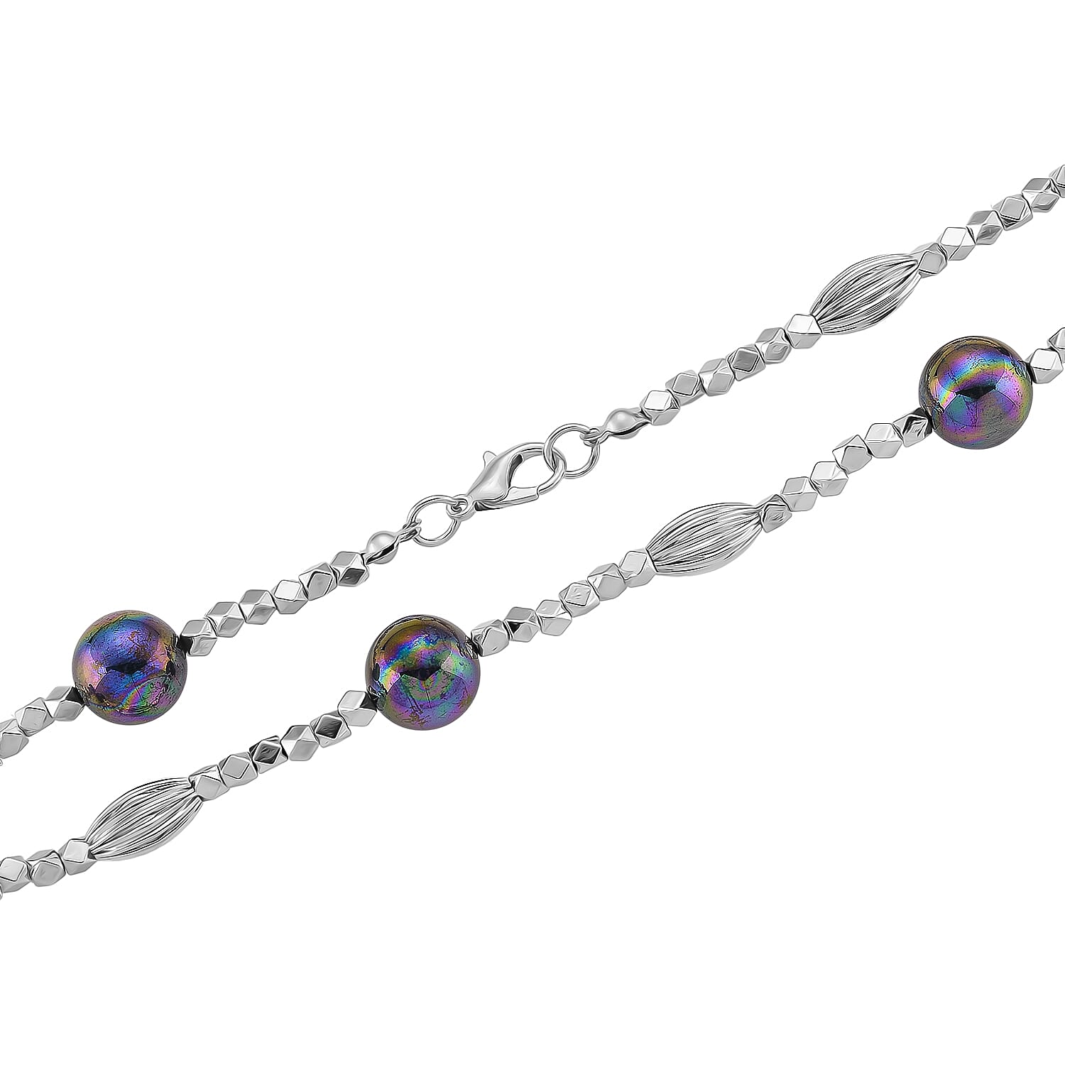 Peacock Mother Of Pearl Adjustable Necklace (Size - 46) 220.00 Ct.