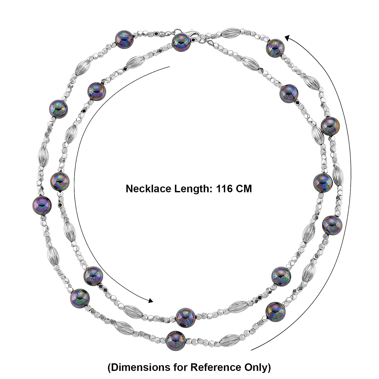 Peacock Mother Of Pearl Adjustable Necklace (Size - 46) 220.00 Ct.