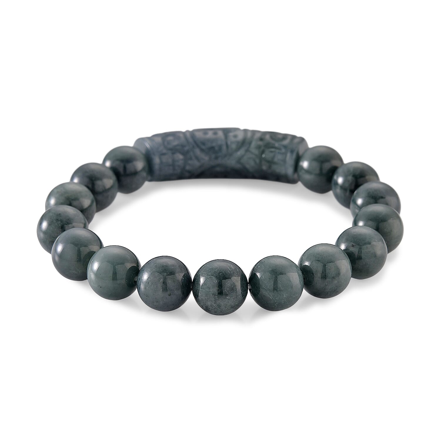 Natural Jade Stretchable Bracelet (Size - 7.5) 190.00 Ct.