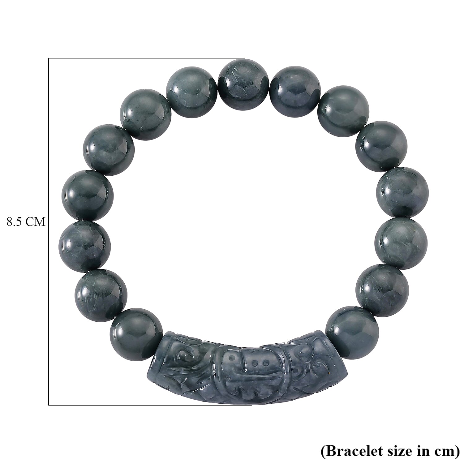 Natural Jade Stretchable Bracelet (Size - 7.5) 190.00 Ct.