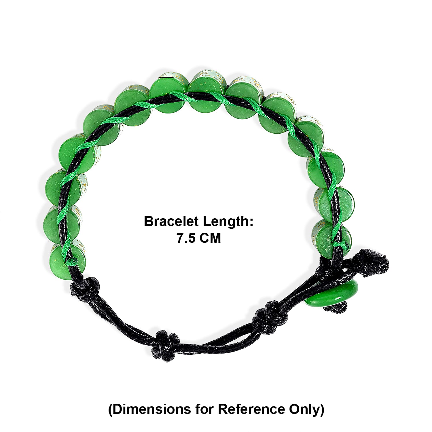 Enhanced Green Jade Barrel Adjustable Prayer Wheel Cord Bracelet (Size 6-9) 215.00 Ct.