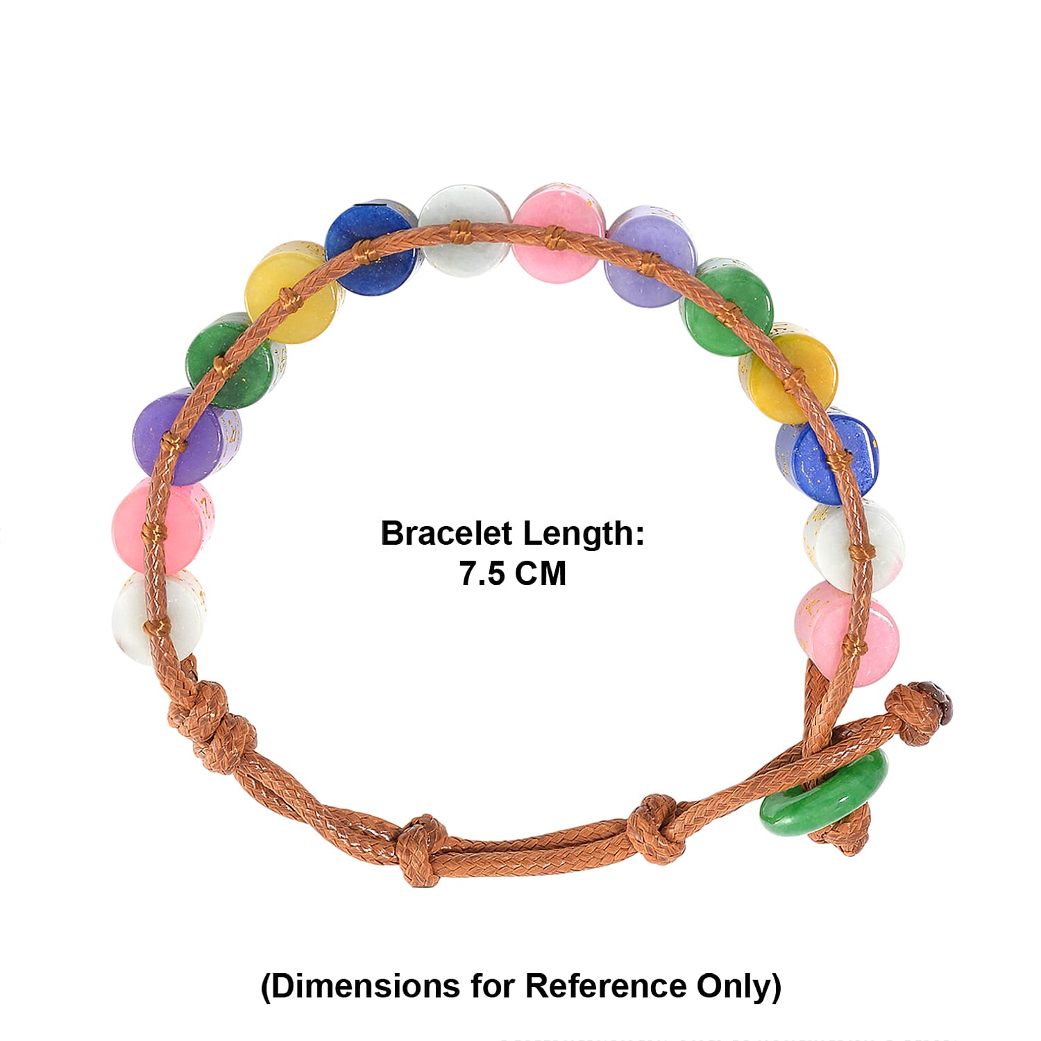 Multi Jade Barrel Adjustable Feng Shui Bracelet (Size 6-9) 215.00 Ct.