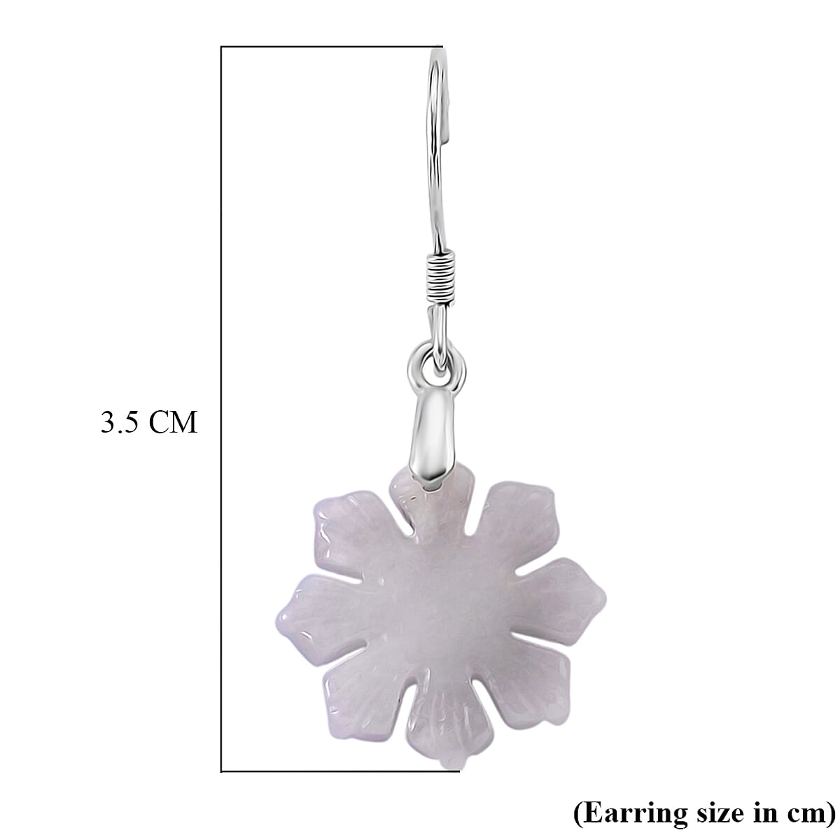 D'Joy White Jade Snowflake Earring in Rhodium Overlay Sterling Silver 20.00 Ct.