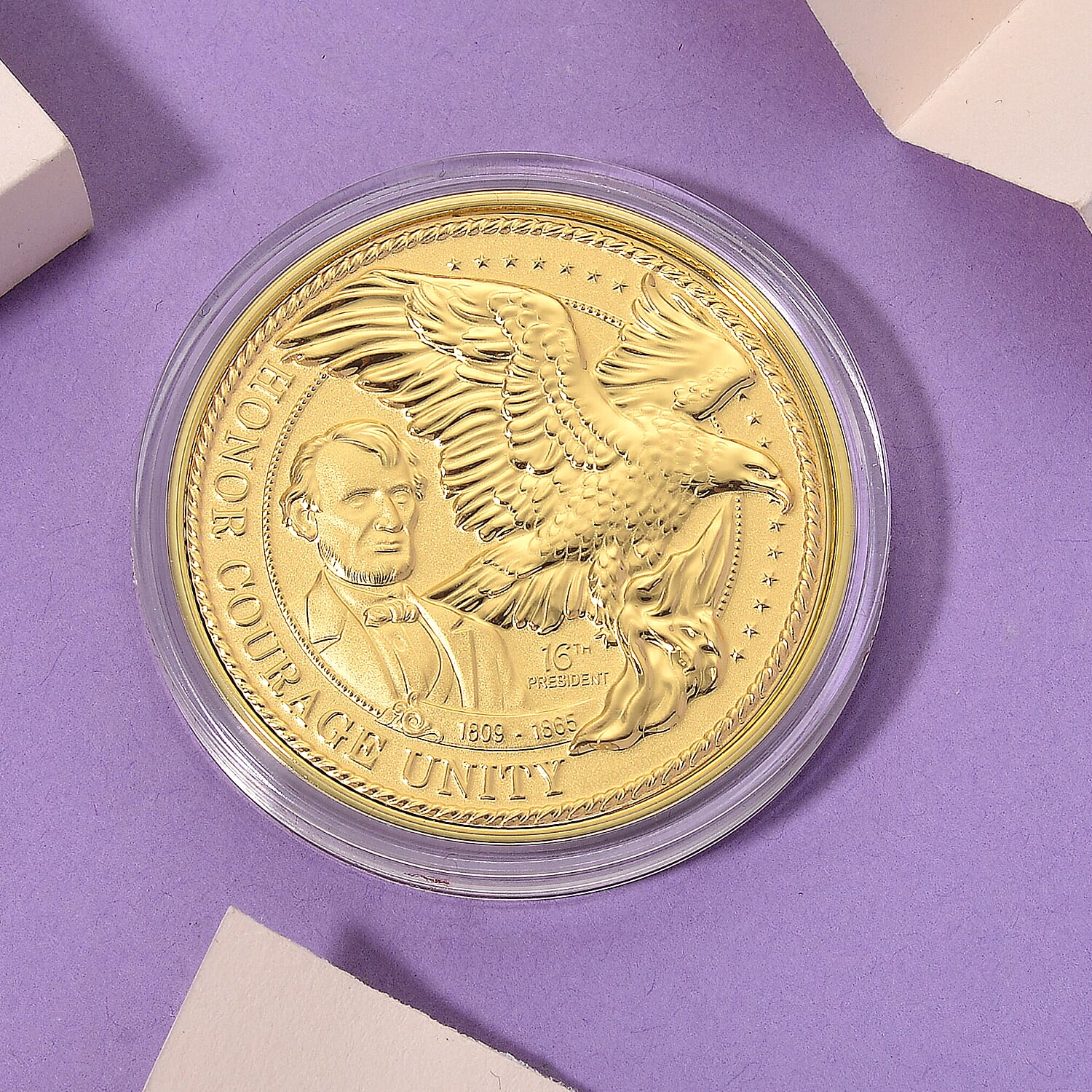 24K Yellow Gold Abraham Lincoln Leaders of Freedom Coin