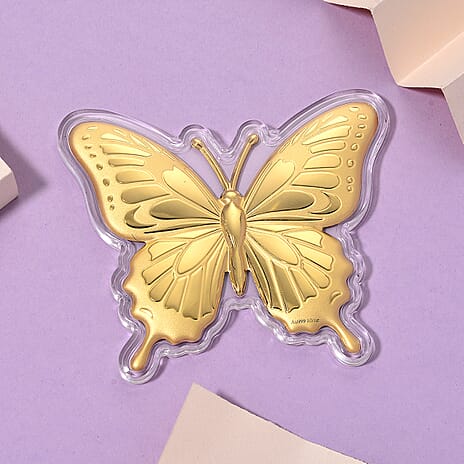 24K Yellow Gold (99.9% Purity) Butterfly Collectable, Gold Wt.10 Mg.