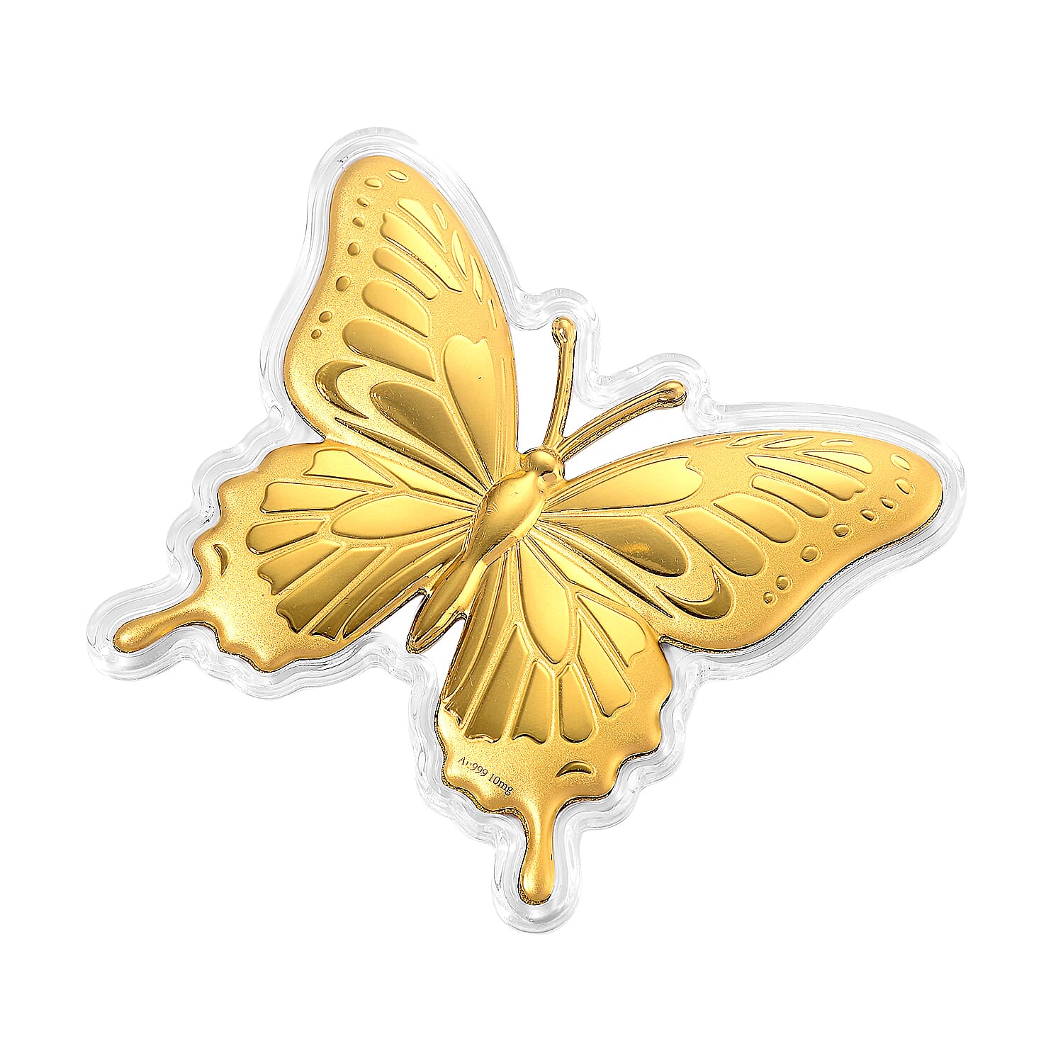 24K Yellow Gold (99.9% Purity) Butterfly Collectable, Gold Wt.10 Mg.