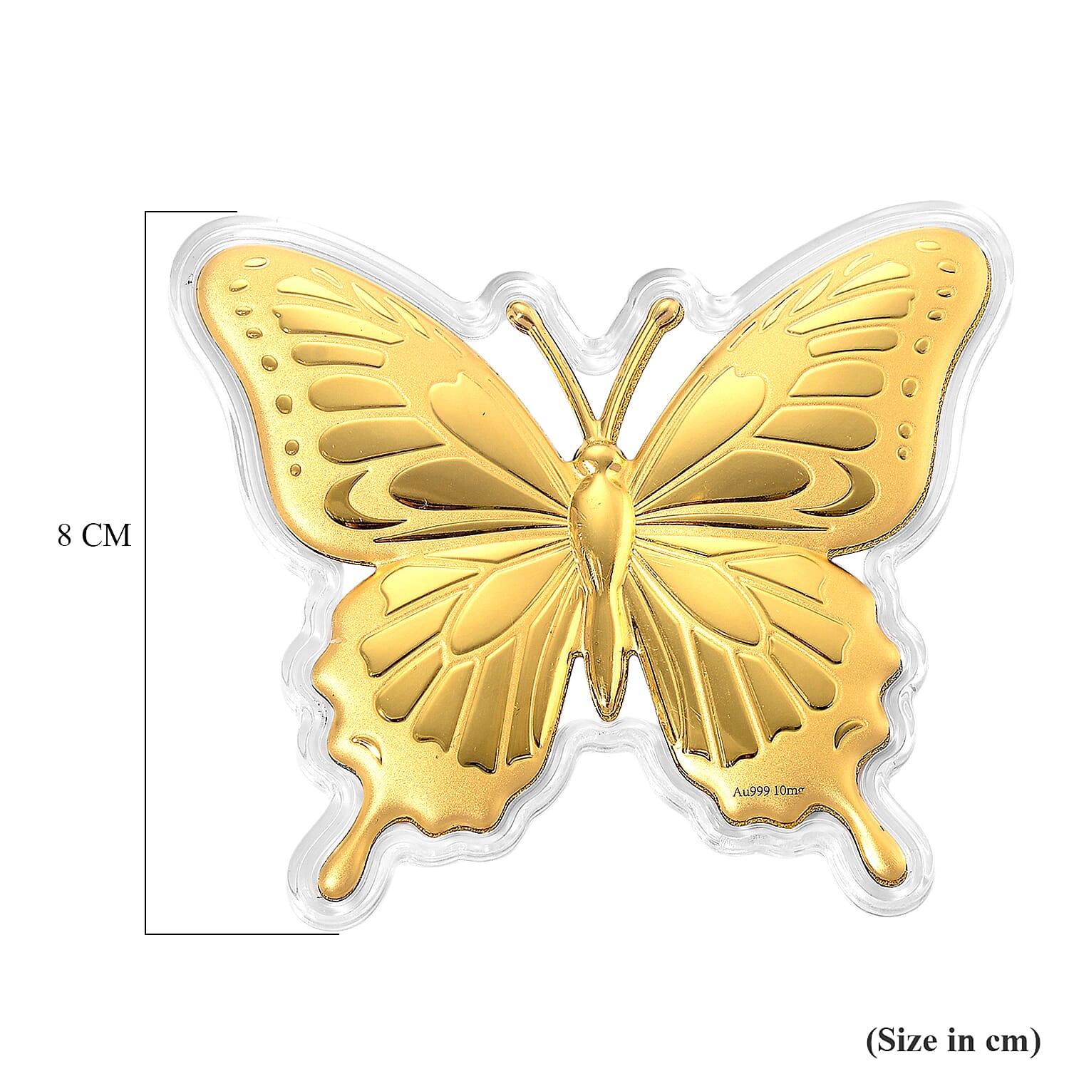 24K Yellow Gold (99.9% Purity) Butterfly Collectable, Gold Wt.10 Mg.