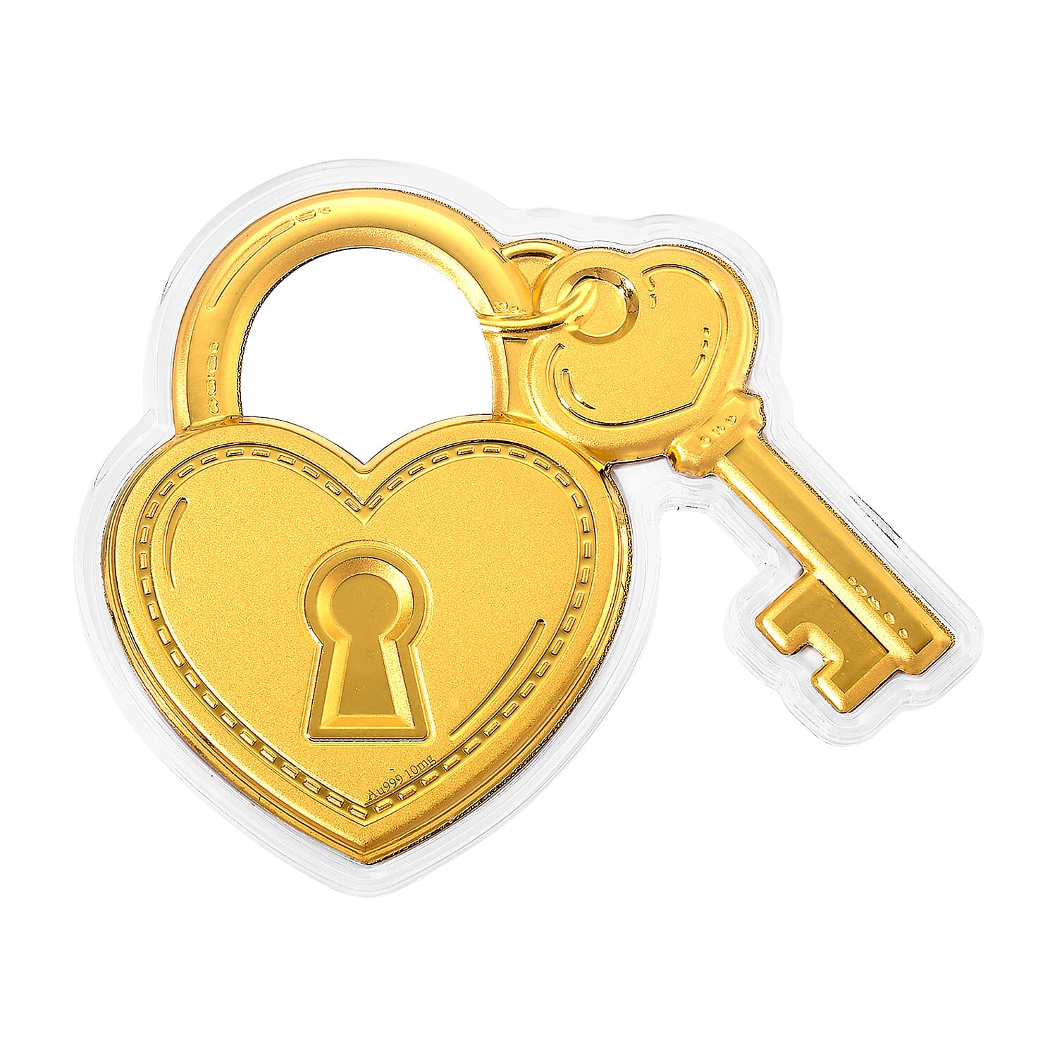 24K Yellow Gold (99.9% Purity) Lock and Key Collectable, Gold Wt.10 Mg.
