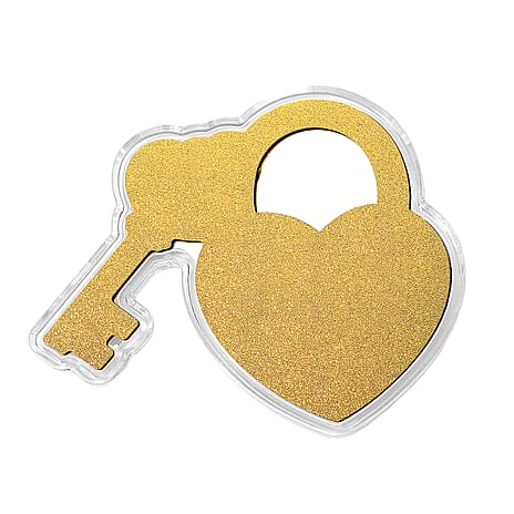 24K Yellow Gold (99.9% Purity) Lock and Key Collectable, Gold Wt.10 Mg.