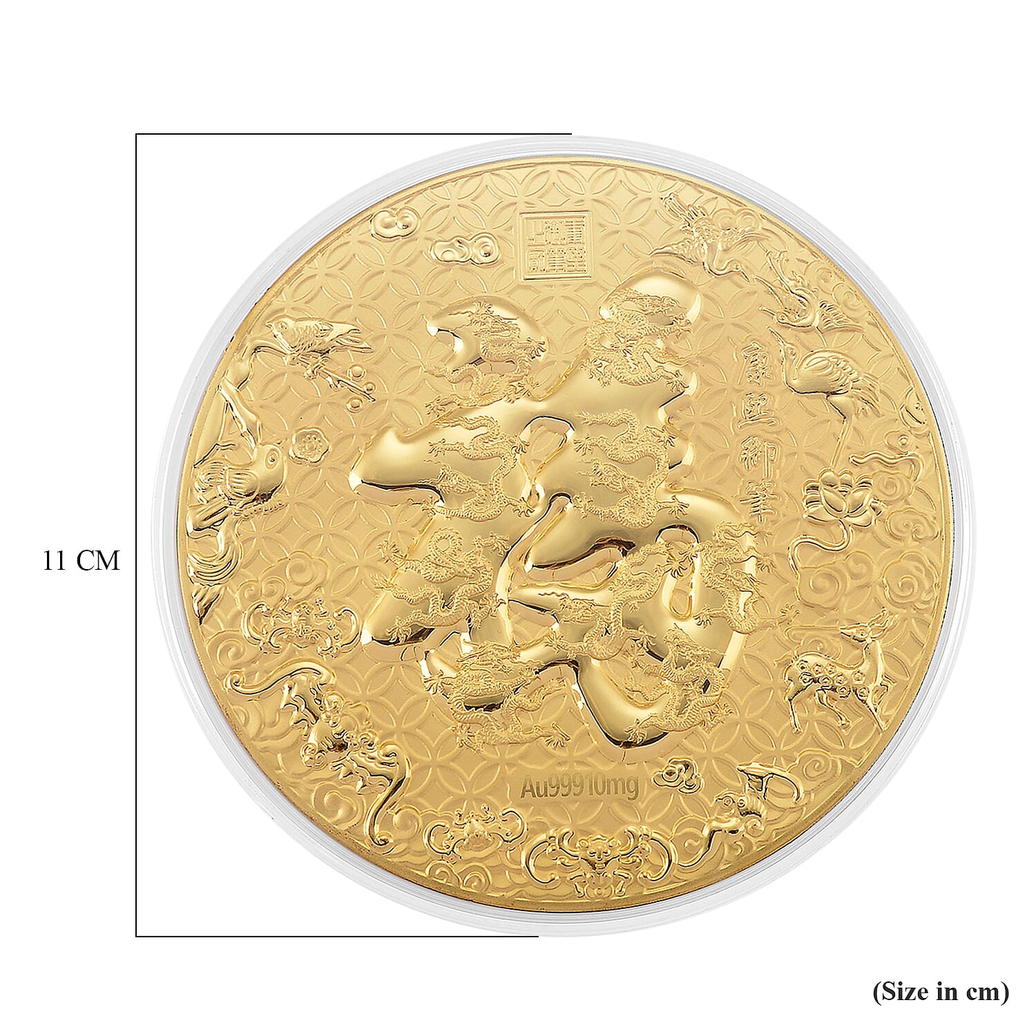 24K Zui FU Gold Embossed Keepsake - Blessings and Fortune Symbolising Prosperity and Good Fortune in a Gift Box - 10cm