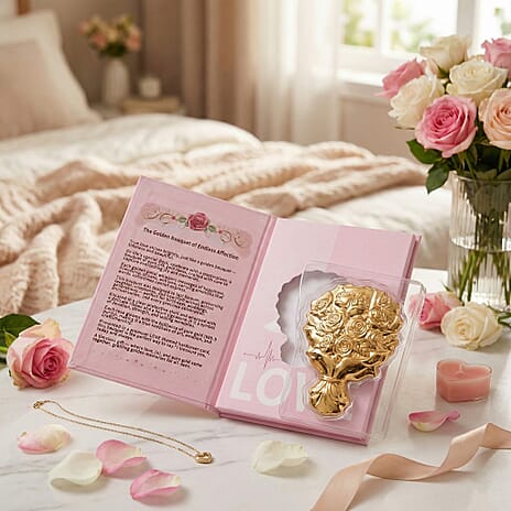 24K Yellow Gold Bouquet With Presentation Book