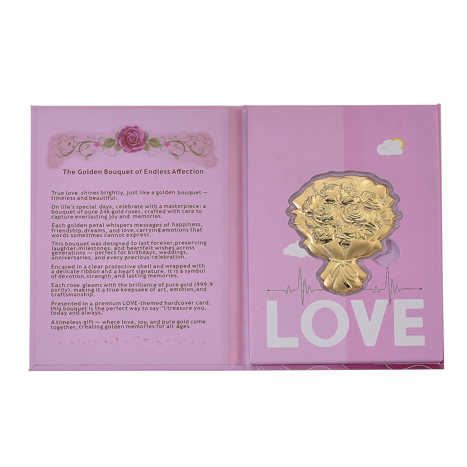 Valentine's Day Special - 24K Rose Bouquet Gold Bar Love, Appreciation & Timeless Beauty- symbolizing deep affection, gratitude and enduring love