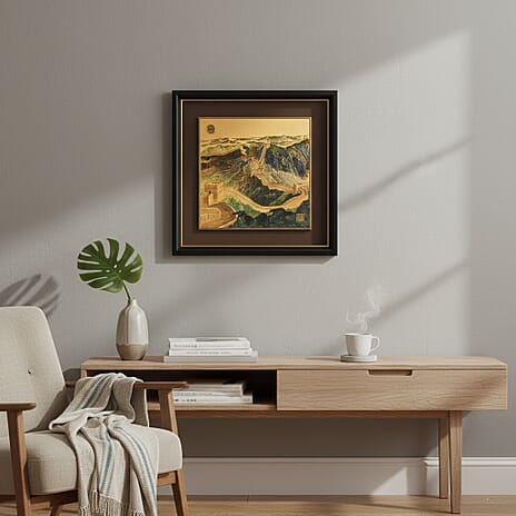 24K Gold Foil Painting of the Great Wall of China (44.5 x 44.5cm)