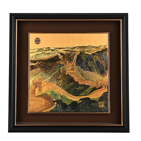 24K Gold Foil Painting of the Great Wall of China (44.5 x 44.5cm)