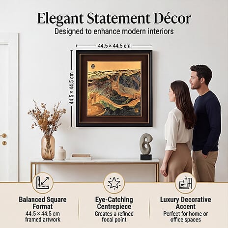 24K Gold Foil Painting of the Great Wall of China (44.5 x 44.5cm)