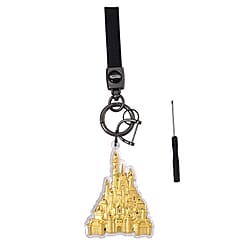 24K Yellow Gold Castle Key Chain