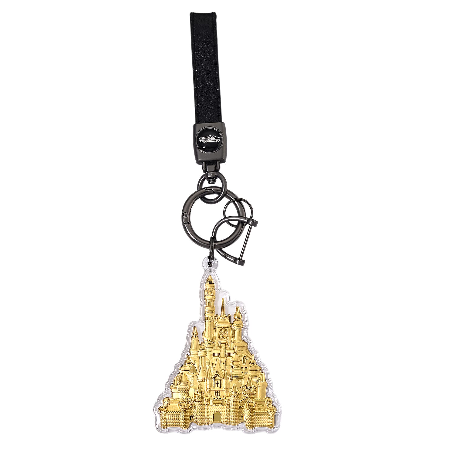 24K Yellow Gold Castle Key Chain