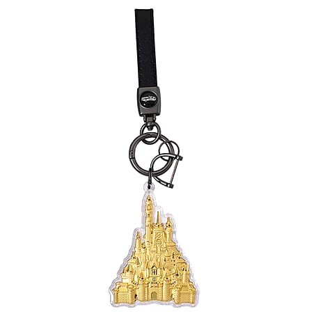 24K Yellow Gold Castle Key Chain