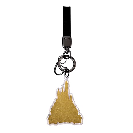 24K Yellow Gold Castle Key Chain