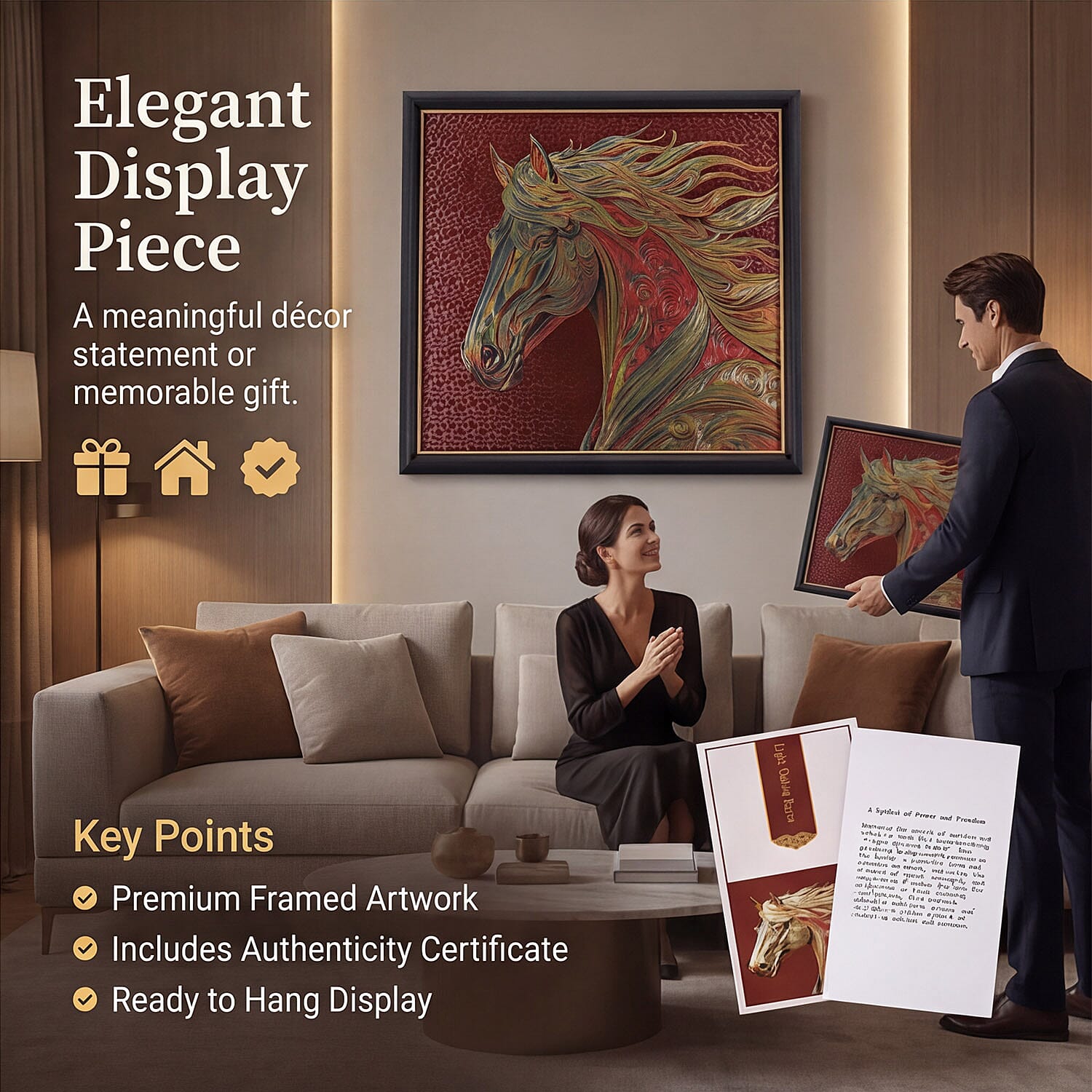 24K Gold Foil Painting of the Chaser of Light (51.5 x 44.5 cm)