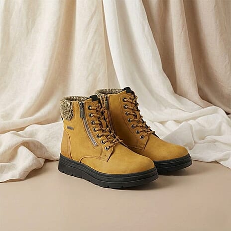 Lotus Saundra Ladies Lace Up Ankle Boots (Size 5) - Mustard