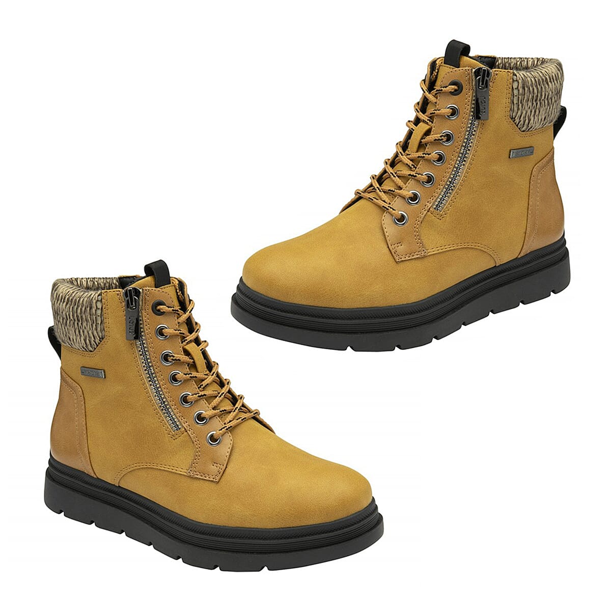 Lotus Saundra Ladies Lace Up Ankle Boots (Size 6) - Mustard