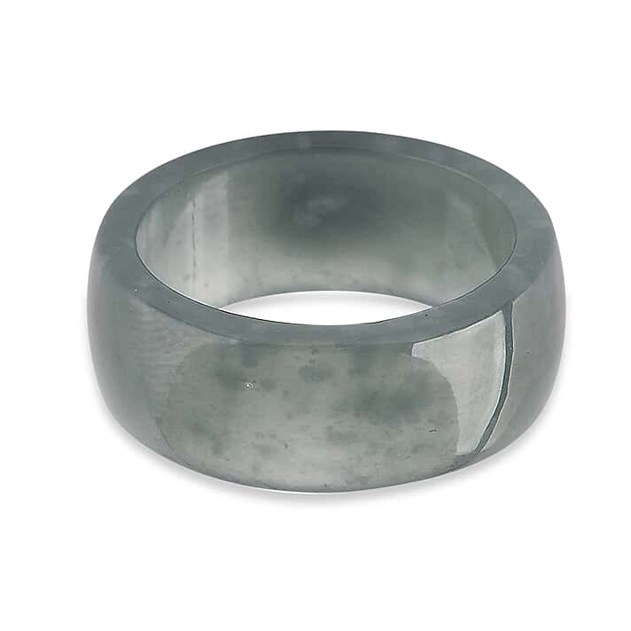 Natural Type A Jadeite Jade 10MM Handcrafted Band Ring 45.00 Ct.