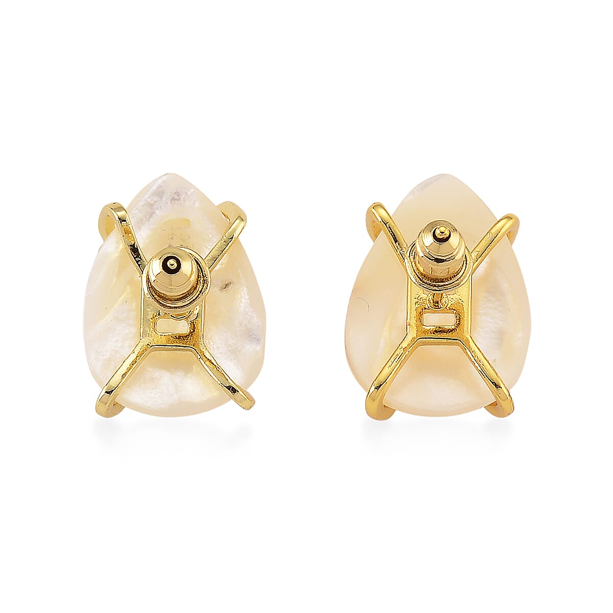 White Keshi Pearl & Multi Color Cubic Zirconia Beads Earring with Push Back 15.00 Ct.