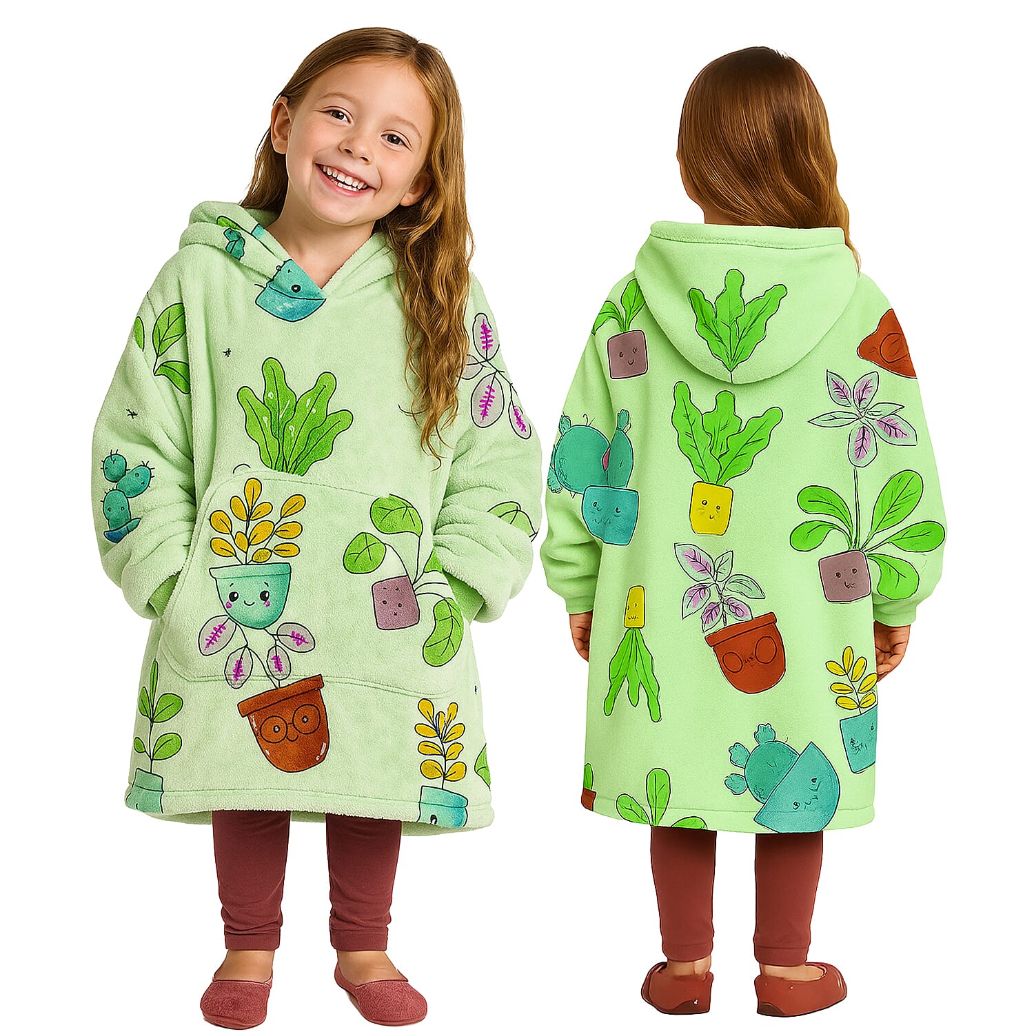 Super Soft Blanket Hoodie (One Size) - Green