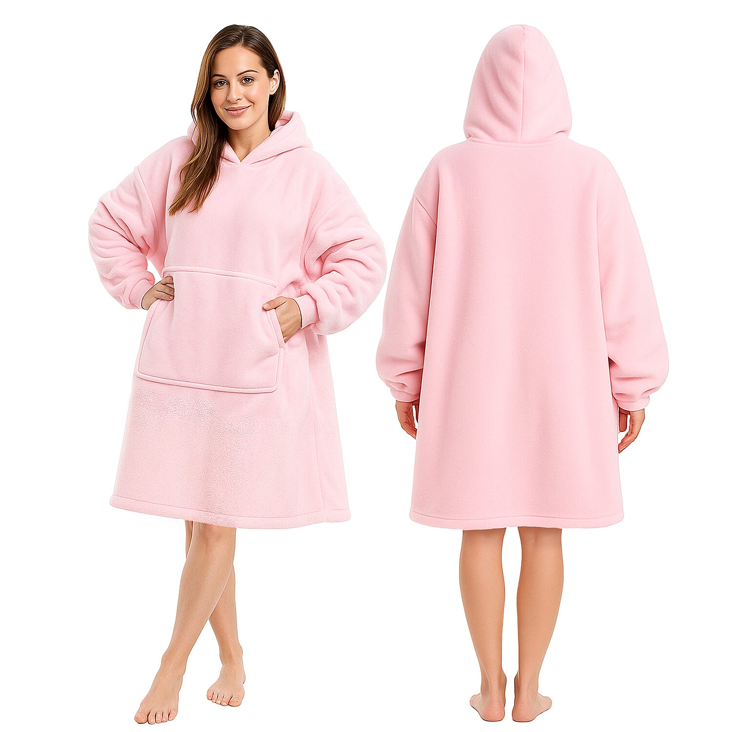Super Soft Blanket Hoodie (Size M) - Pink