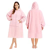 Keplin Unisex Super Soft Oversized Blanket Hoodie (One Size) - Pink