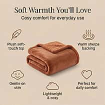 Bliss Luxury Interiors Collection - Warm Sherpa-Backed Plush Blanket