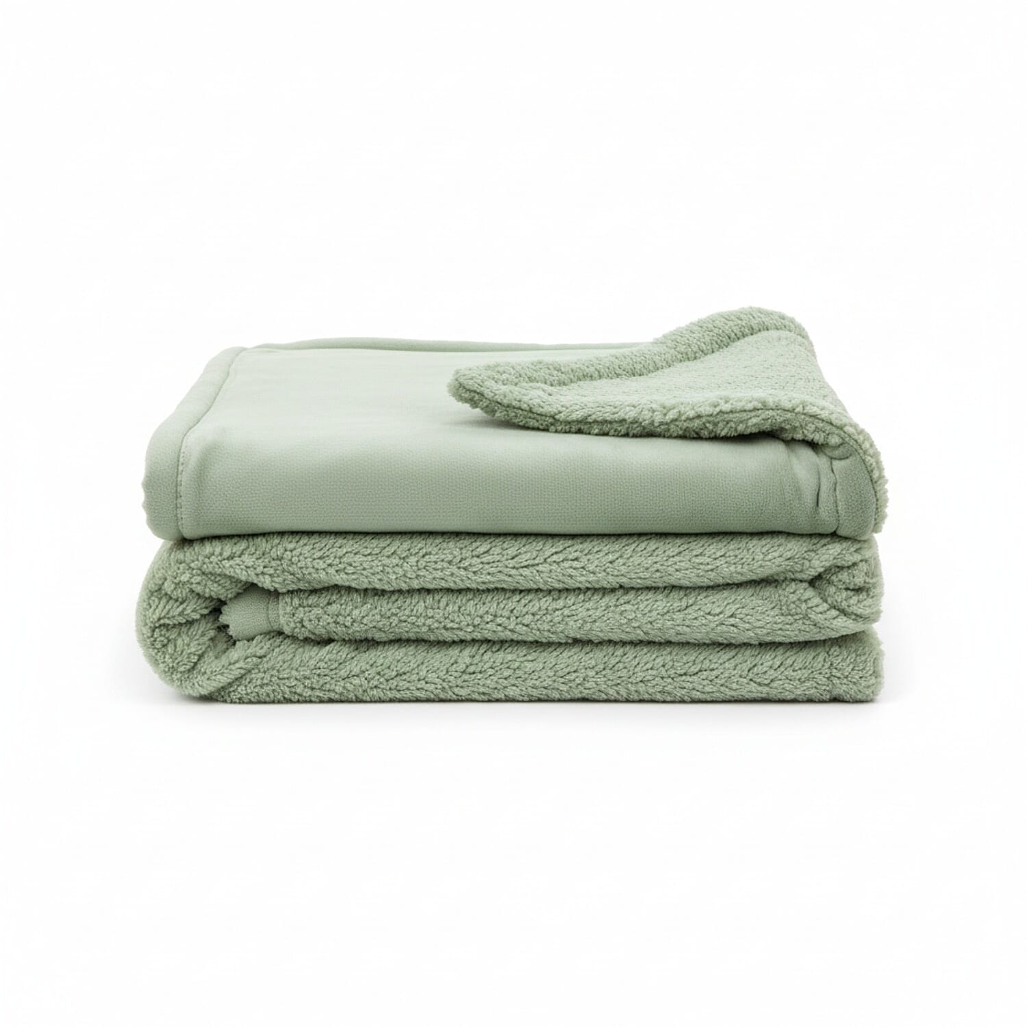 Bliss Luxury Interiors Collection - Warm Sherpa-Backed Plush Blanket (200 x 150cm) - Apple Green
