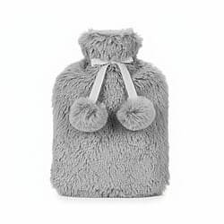 Topped Faux Fur Hot Water Bottle (2L) - Cream