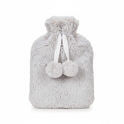 Topped Faux Fur Hot Water Bottle (2L) - Cream
