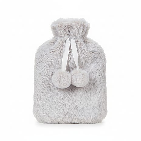 Tipped Faux Fur Hot Water Bottle (2L) - Cream