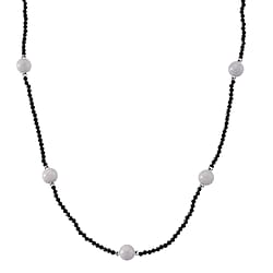 Natural Black Spinel & Natural Jade Beads Necklace (Size - 18-2 Inch Ext) 60.00 Ct.