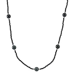 Natural Black Spinel & Natural Jade Beads Necklace (Size - 18-2 Inch Ext) 60.00 Ct.