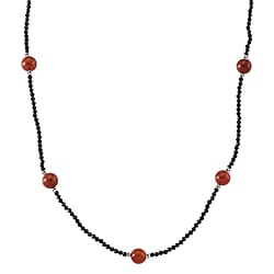 Natural Black Spinel & Natural Jade Beads Necklace (Size - 18-2 Inch Ext) 60.00 Ct.