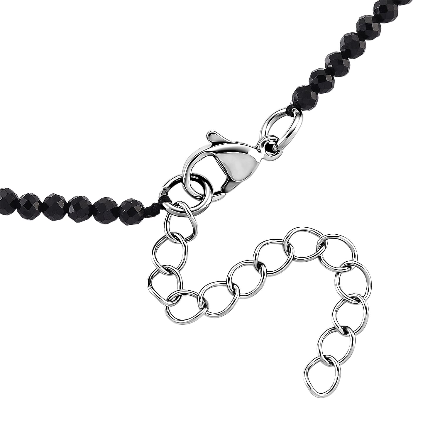 SUPERFIND - Natural Black Spinel & Red Jade Beads Necklace (Size - 18-2 Inch Ext) 60.00 Ct.