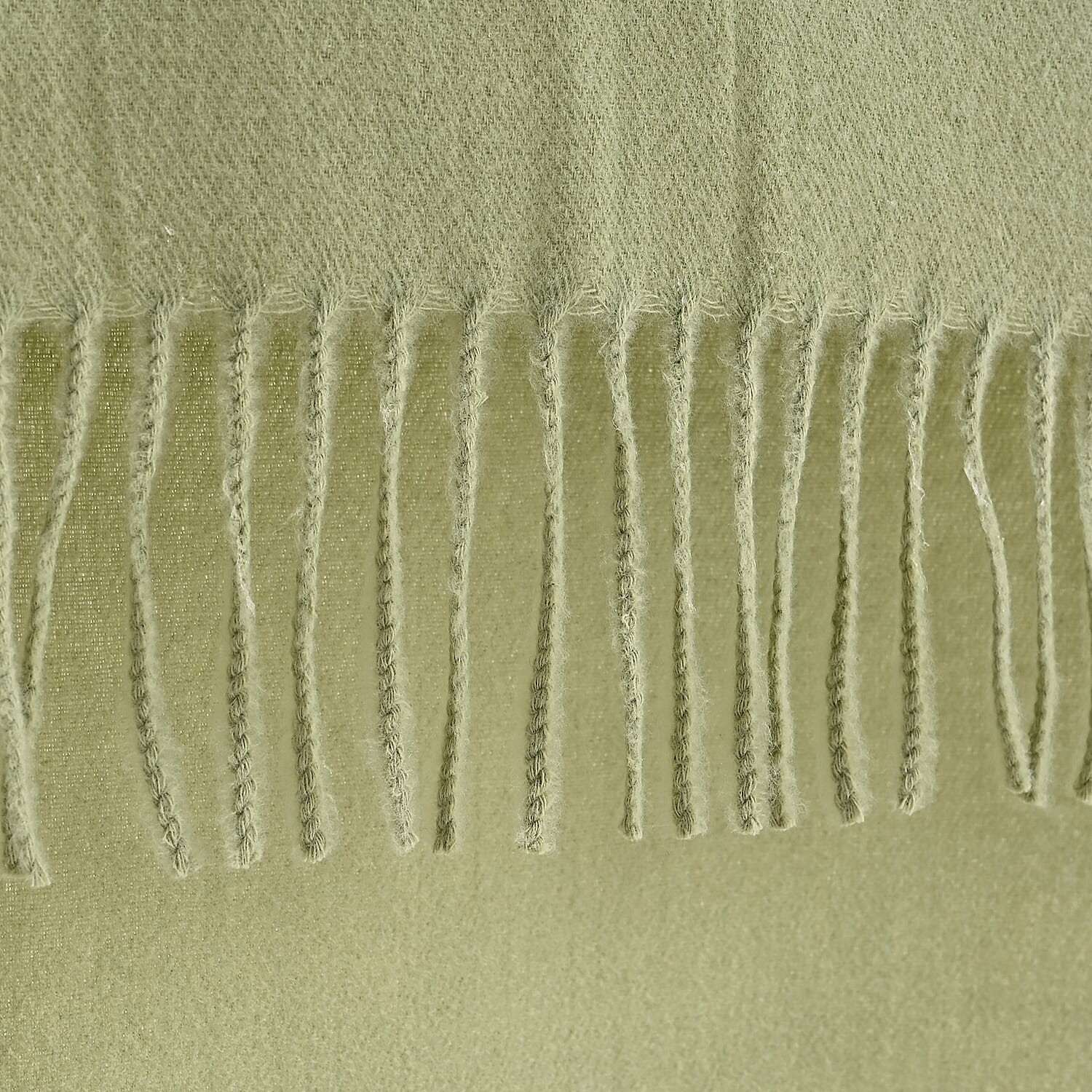 - Maisi Floral Embroidered Scarf With Tassel (180 x 75 Cm) - Green