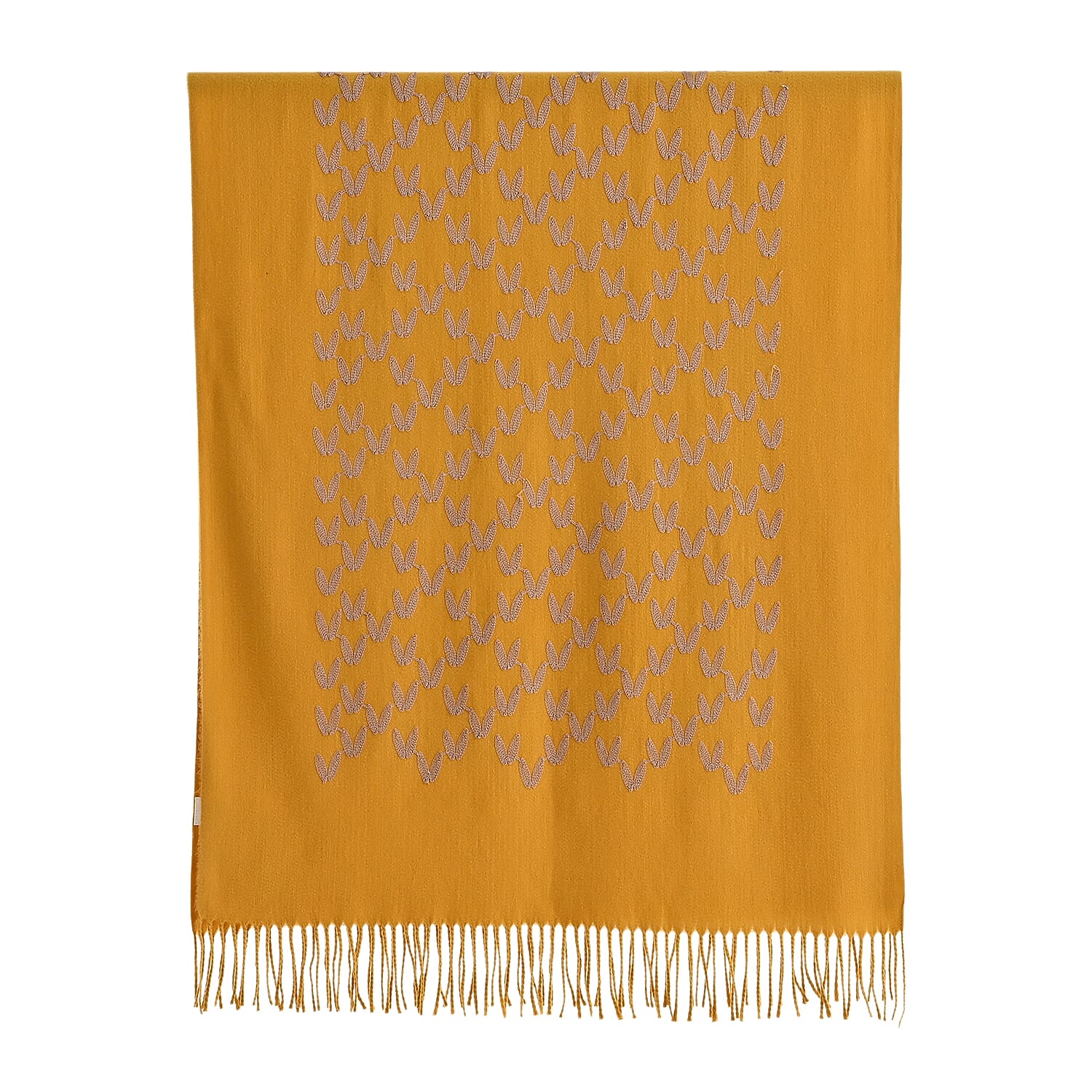 - Maisi Embroidery Scarf (180 x 75 Cm) - Yellow