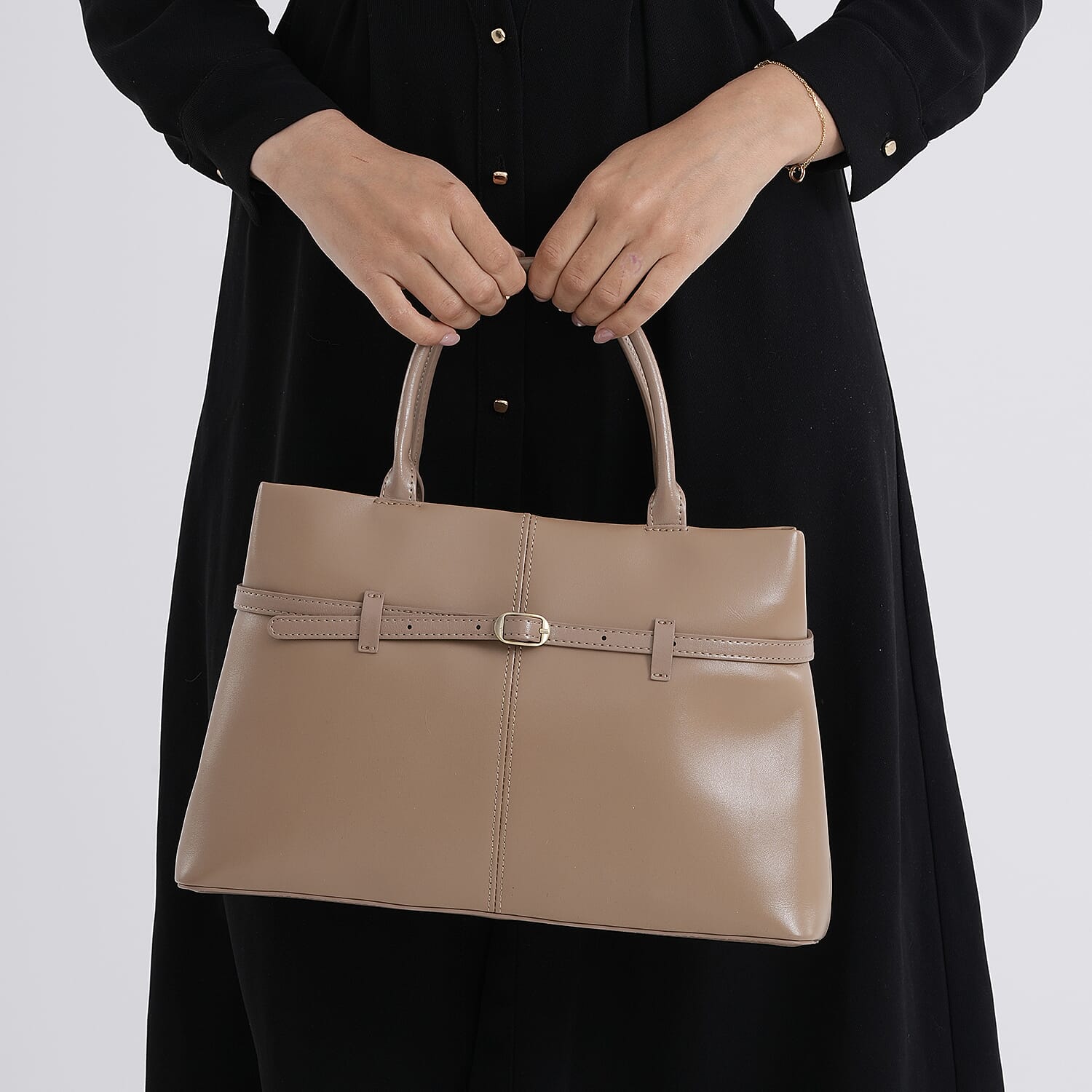Designer Inspired- 100% Genuine Leather Tote  Bag - Camel