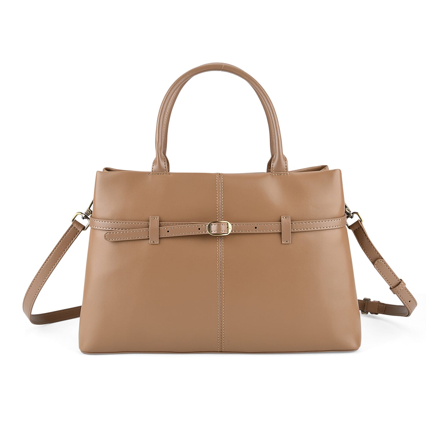 Designer Inspired- 100% Genuine Leather Tote  Bag - Camel