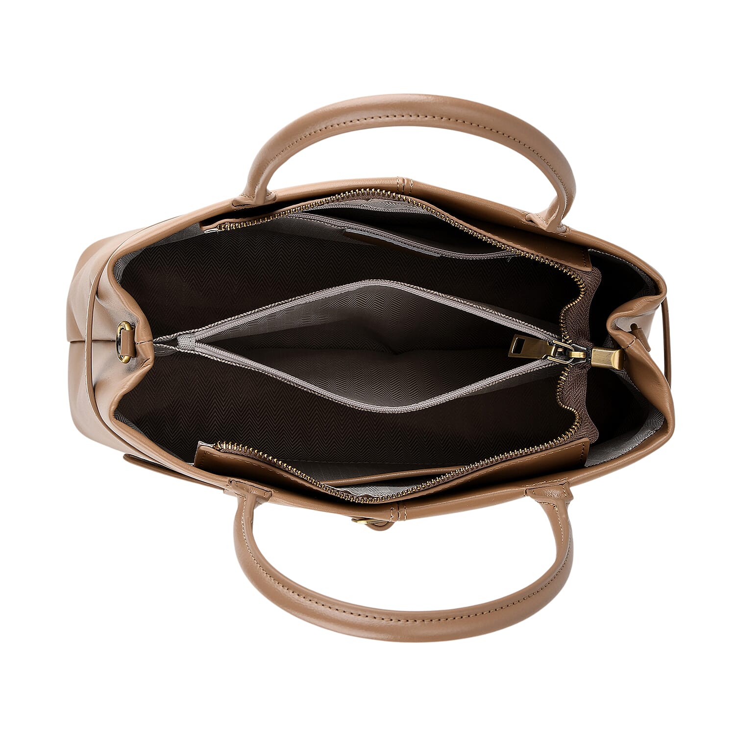 Designer Inspired- 100% Genuine Leather Tote  Bag - Camel